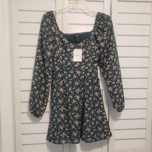 Forever 21 Dark Green Floral Dress